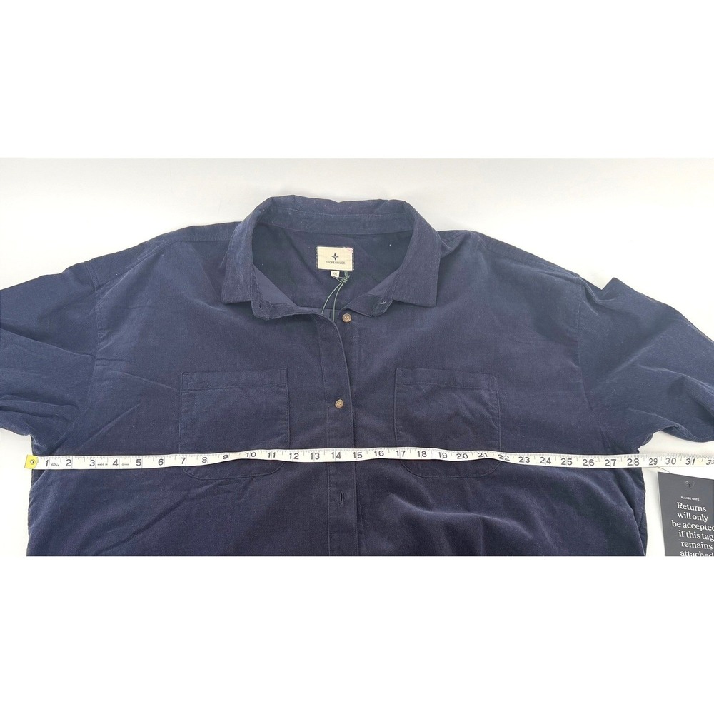 NWT Tuckernuck Navy Corduroy Oversized Button Down Shirt Elbow Patches XXL NEW - Picture 4 of 9